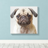 Pug Portrait Canvas Afdruk (Insitu (Houten vloer))