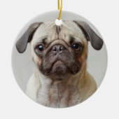 Pug Portrait Keramisch Ornament (Voorkant)