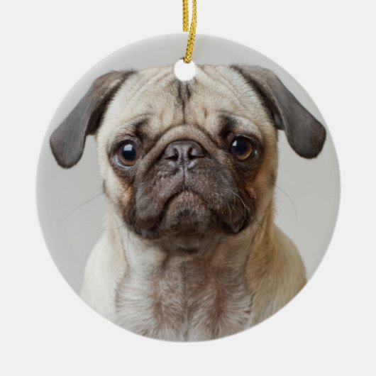 Pug Portrait Keramisch Ornament (Voorkant)