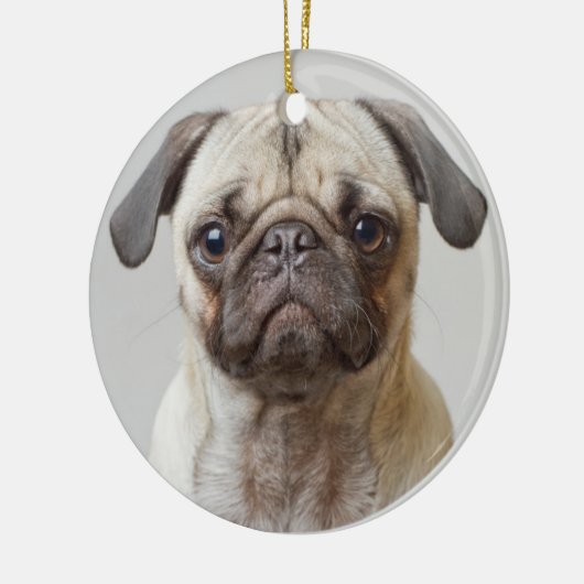 Pug Portrait Keramisch Ornament (Links)