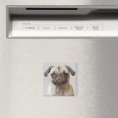 Pug Portrait Magneet (Insitu (Vaatwasser))