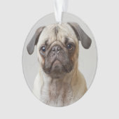 Pug Portrait Ornament (voorkant)