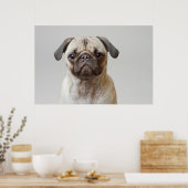 Pug Portrait Poster (Keuken)
