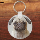 Pug Portrait Sleutelhanger (Voorkant)