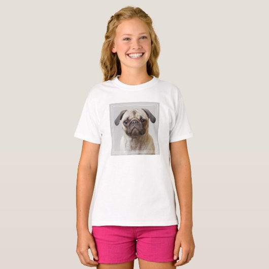 Pug Portrait T-shirt (Voorkant volledig)