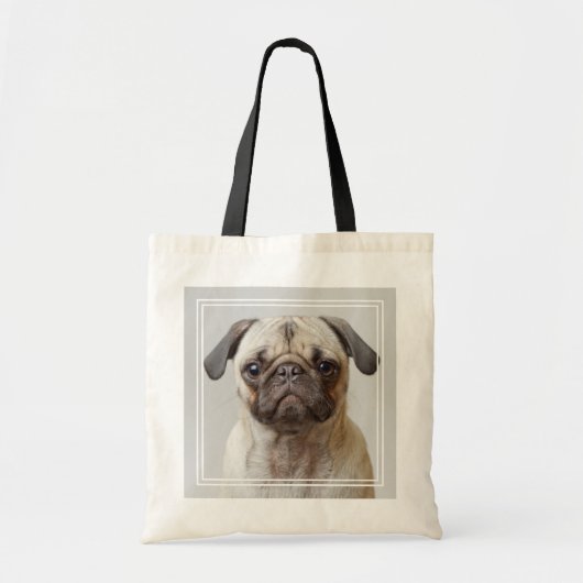 Pug Portrait Tote Bag (Voorkant)