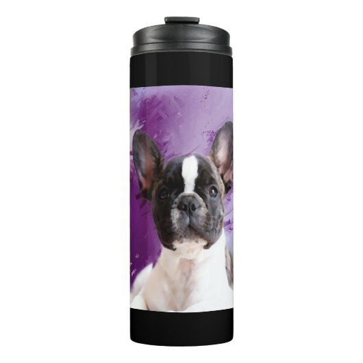 Pug Portret Art Cute Pug Thermosbeker (Voorkant)