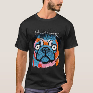 Pug Portret Kleur Spetter T-shirt