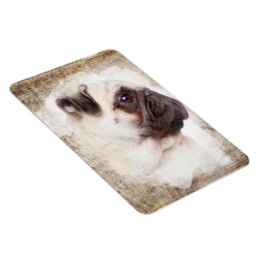 Pug Portret Magneet (Rechterzijde)