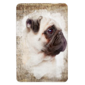 Pug  Portret Magneet (Verticaal)