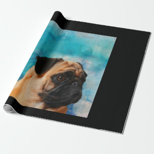 Pug Portret Schattige Pug Gezicht Pug Lover Cadeaupapier