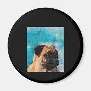 Pug Portret Schattige Pug Gezicht Pug Lover Magneet