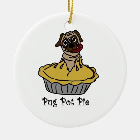 Pug Pot Pie Keramisch Ornament (Voorkant)