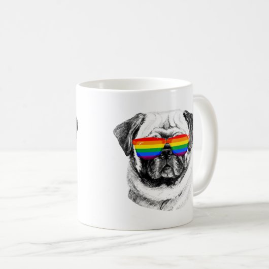 Pug Pride Sunbribril Koffiemok (Voorkant rechts)