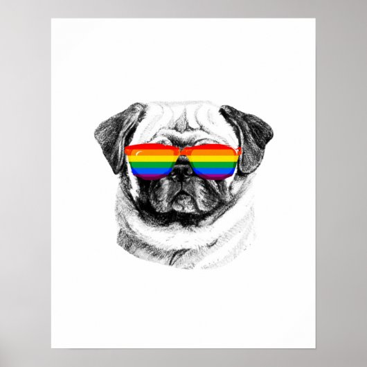 Pug Pride Sunbribril Poster (Voorkant)