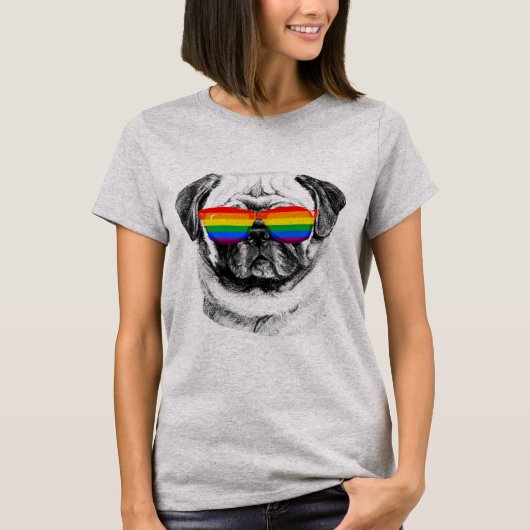 Pug Pride Sunbribril T-shirt (Voorkant)