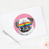 Pug Pride Zonnebril Ronde Sticker (Envelop)