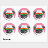 Pug Pride Zonnebril Ronde Sticker (Vel)
