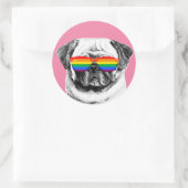 Pug Pride Zonnebril Ronde Sticker (Tas)