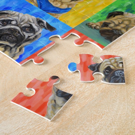 Pug Primair herhalingspatroon Legpuzzel (Zijkant)