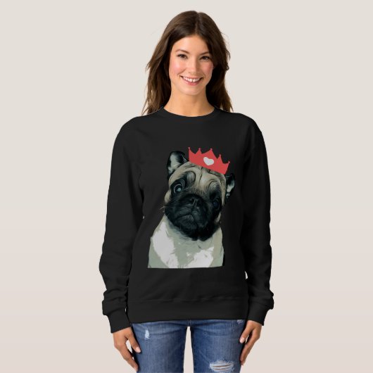 Pug Princess Classic T-Shirt 718 (Voorkant volledig)