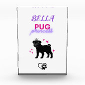 Pug Princess Pink en Paars Fotoblokken (Voorkant)
