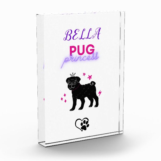 Pug Princess Pink en Paars Fotoblokken (Links)