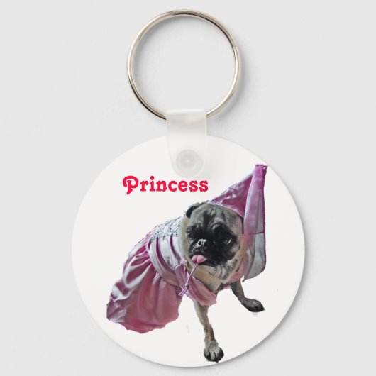 Pug Princess Sleutelhanger (Voorkant)