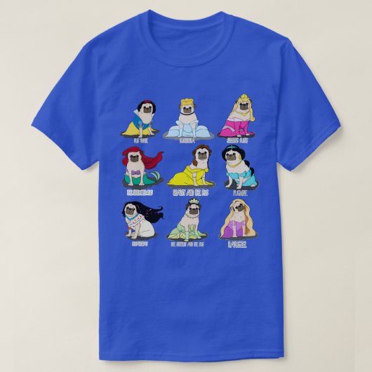 Pug Princesses T-shirt (Design voorkant)
