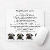 Pug Property Laws Mouse Mat Muismat (Met muis)