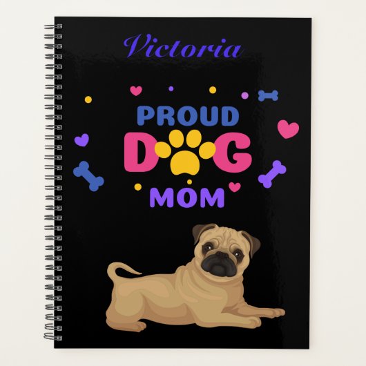Pug Proud Dog mama Planner (Voorkant)