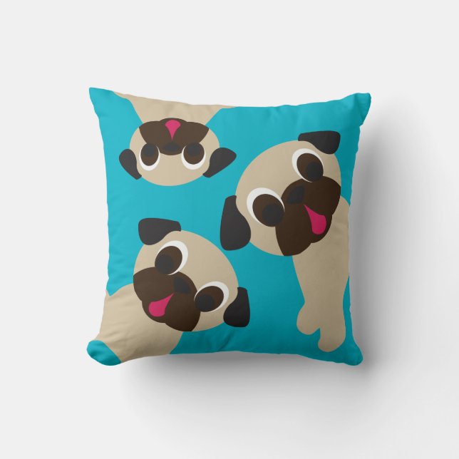 Pug, Pug, Pug Pillow Kussen (Voorkant)