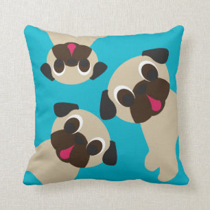 Pug, Pug, Pug Pillow Kussen