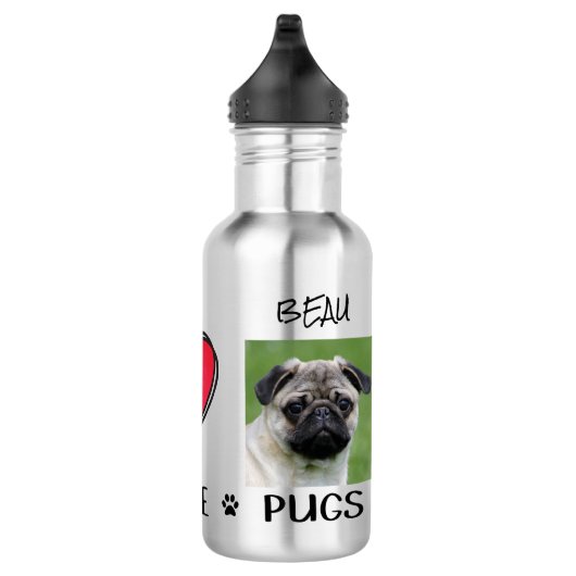 Pug Pugs Hondenliefhebbers Waterfles (Rechts)