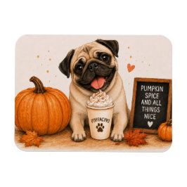 Pug Pumpkin Spice Magneet