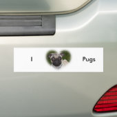 Pug Pup Bumpersticker (Op auto)