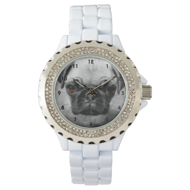 Pug Pup Horloge (Voorkant)