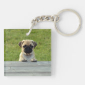 Pug Pup Sleutelhanger (Achterkant)