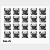 Pug Pup Vierkante Sticker (Vel)