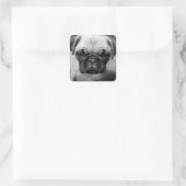 Pug Pup Vierkante Sticker (Tas)