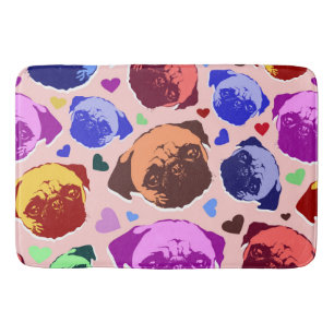 Pug Puppie Hond PopArt Retro Stijl Badmat