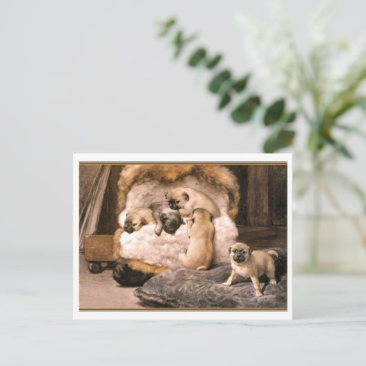 Pug Puppies Briefkaart (Staand voorkant)