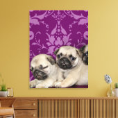 Pug Puppies Canvas Afdruk (Insitu (Woonkamer))