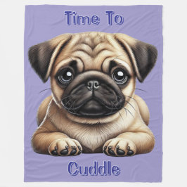 Pug Puppies Fleece Deken