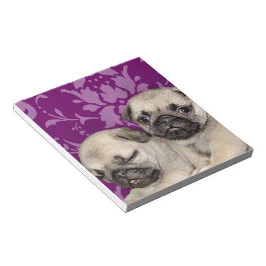 Pug puppies hond notitieblok (Schuin)