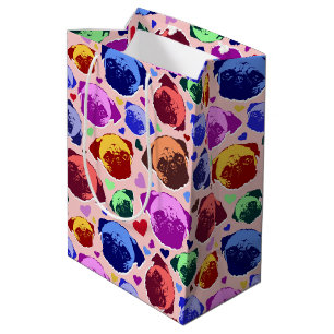 Pug Puppies Hond PopArt Retro Stijl Medium Cadeauzakje