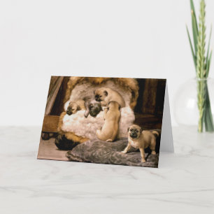 Pug Puppies Kaart