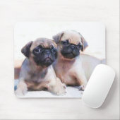 pug puppies mousepad muismat (Met muis)