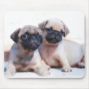 pug puppies mousepad muismat