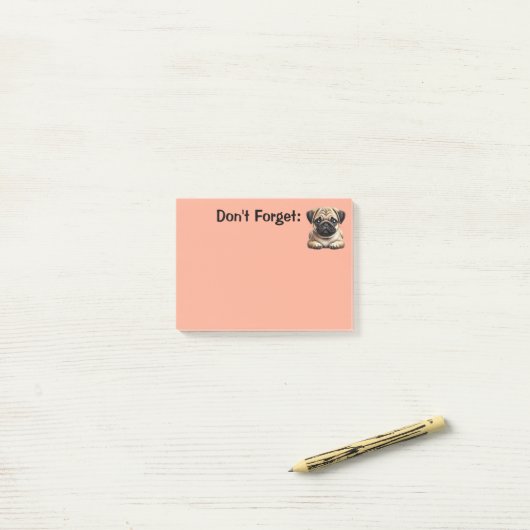 Pug Puppies Post-it® Notes (Op bureau)